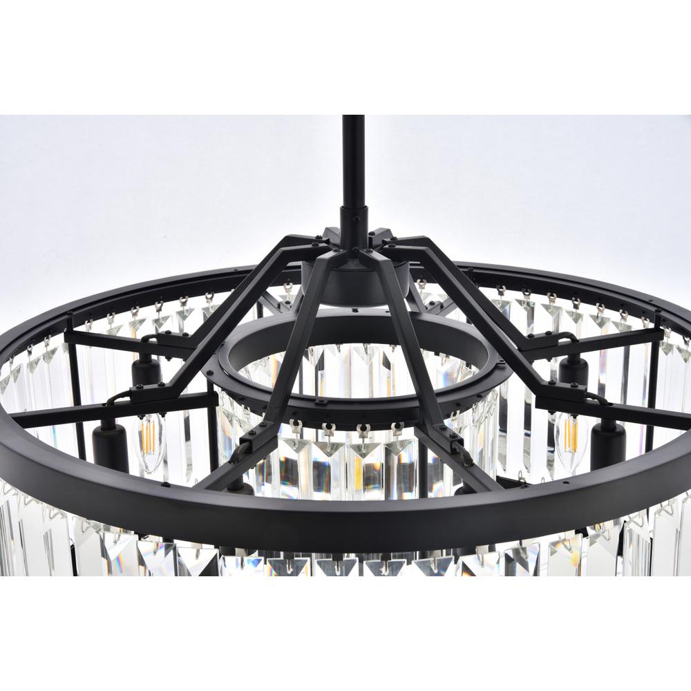 Chelsea 8 light Matte Black Chandelier Clear Royal Cut Crystal. Picture 4