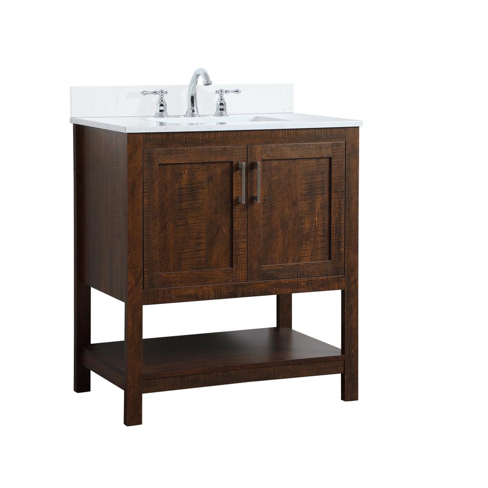 30 inch Single Bathroom Vanity in Espresso with Backsplash. Picture 8
