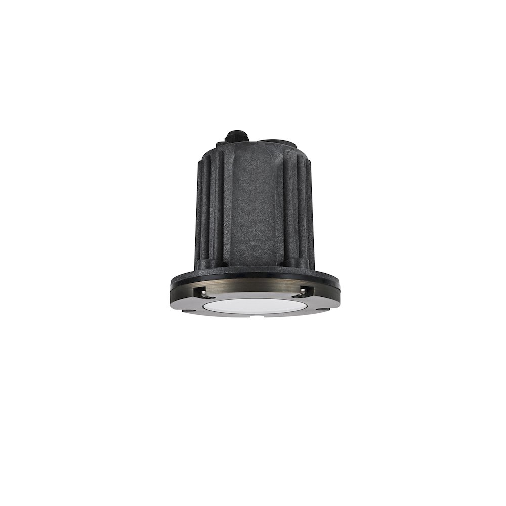 Outdoor 12V Cast Brass well light 5.25 inch Wide x 6.75 inch High in Dark Bronze. Picture 3