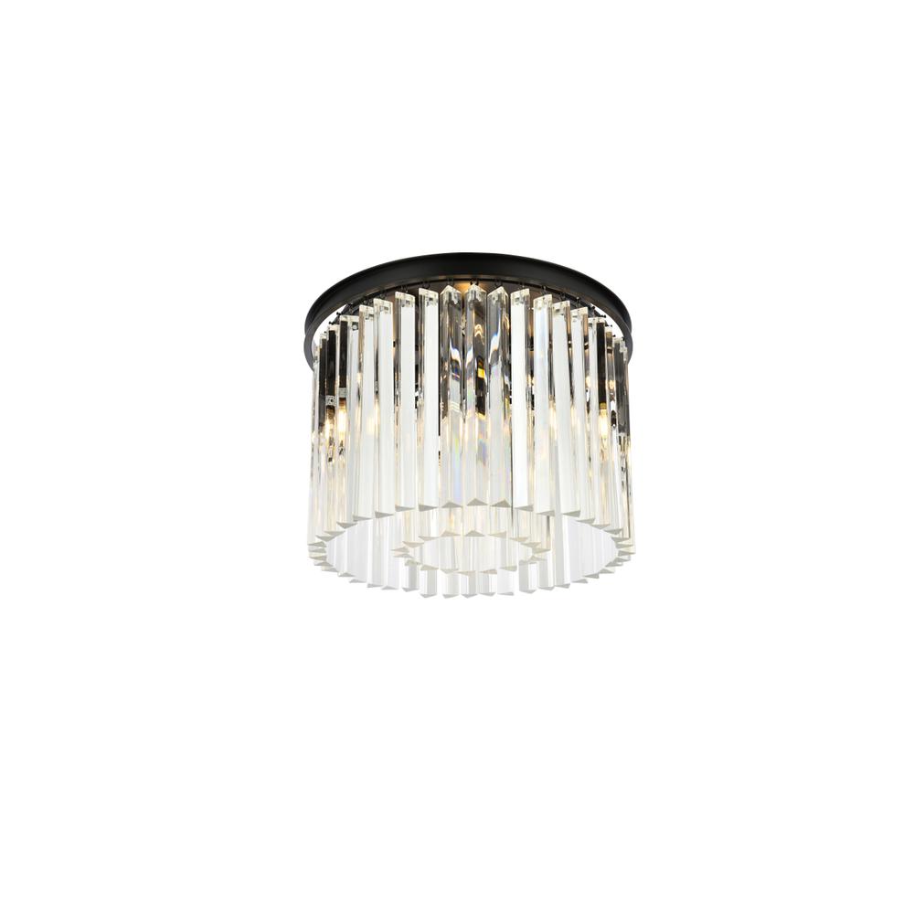 Sydney 6 light Matte Black Flush Mount Clear Royal Cut Crystal. Picture 2
