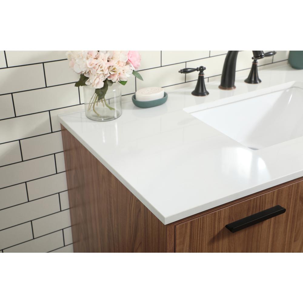 42 inch Single bathroom vanity in walnut brown. Picture 5
