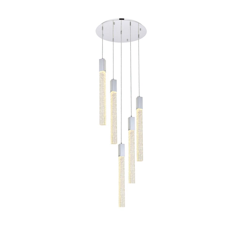 Weston 5 lights pendant in chrome. Picture 1