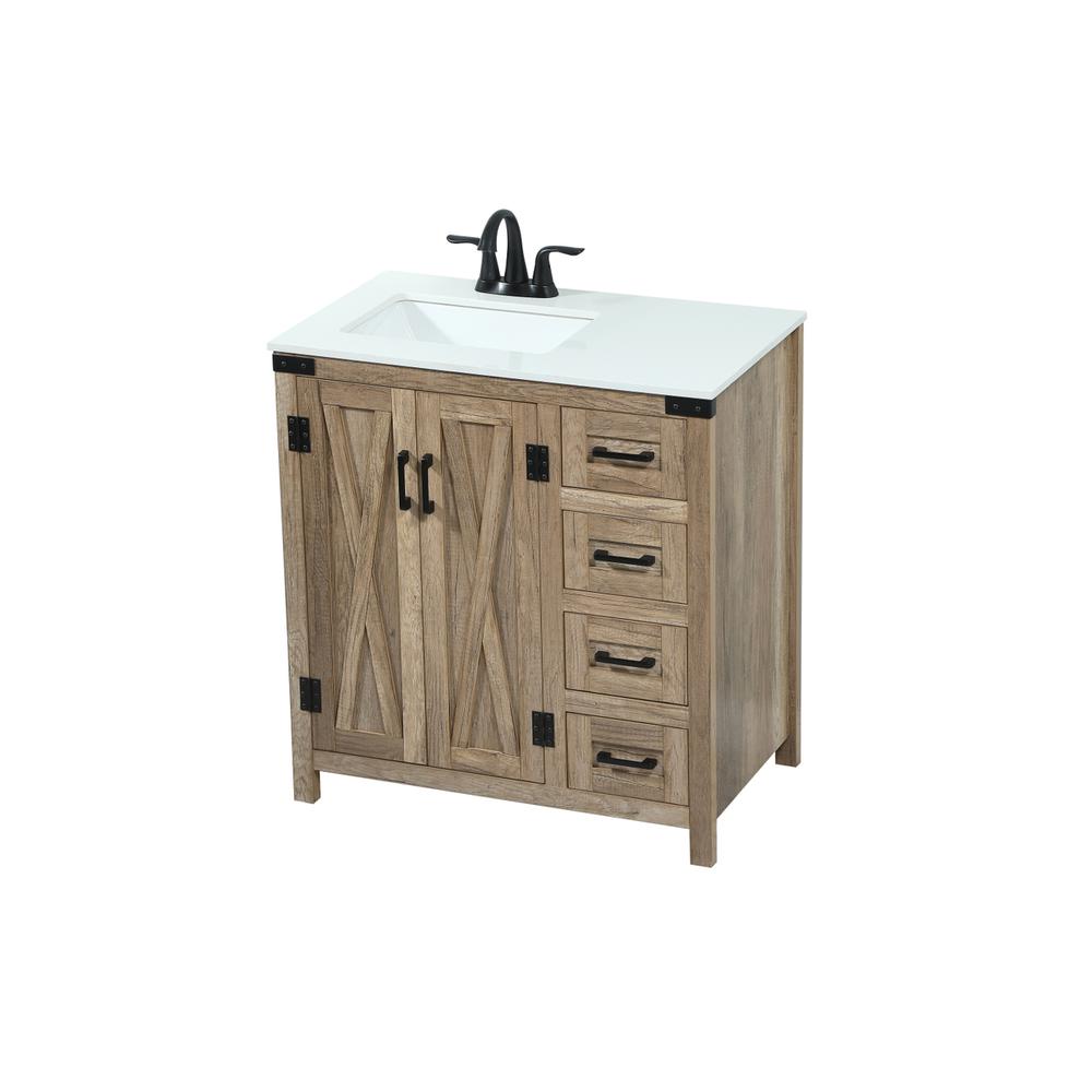 32 inch Single bathroom vanity in natural oak. Picture 8
