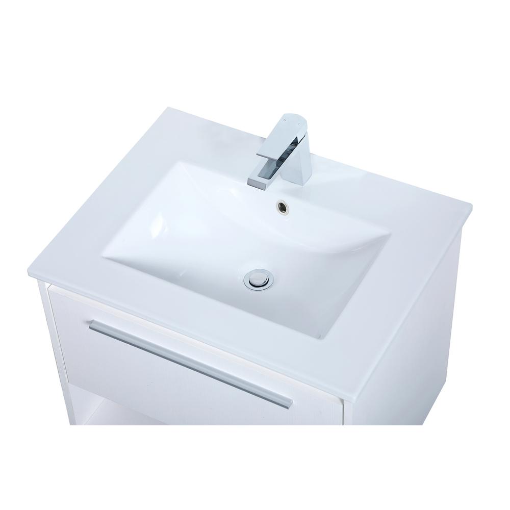 24 inch  Single Bathroom Floating Vanity in White. Picture 9