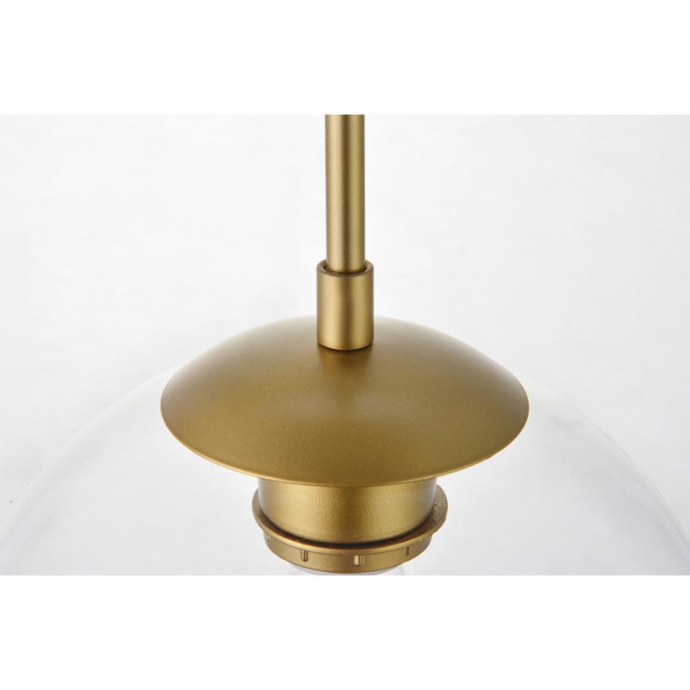 Baxter 1 Light Brass plug-in Pendant With Clear Glass. Picture 4
