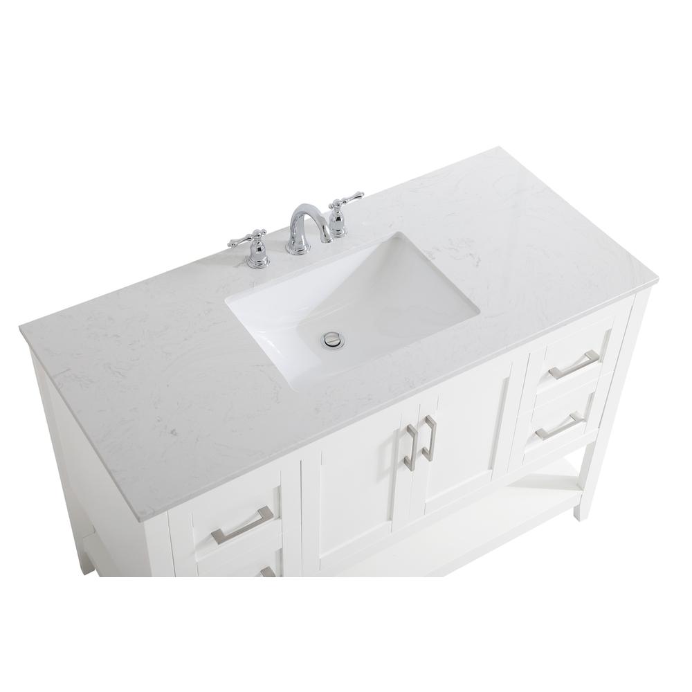 48 inch Single Bathroom Vanity in White. Picture 10