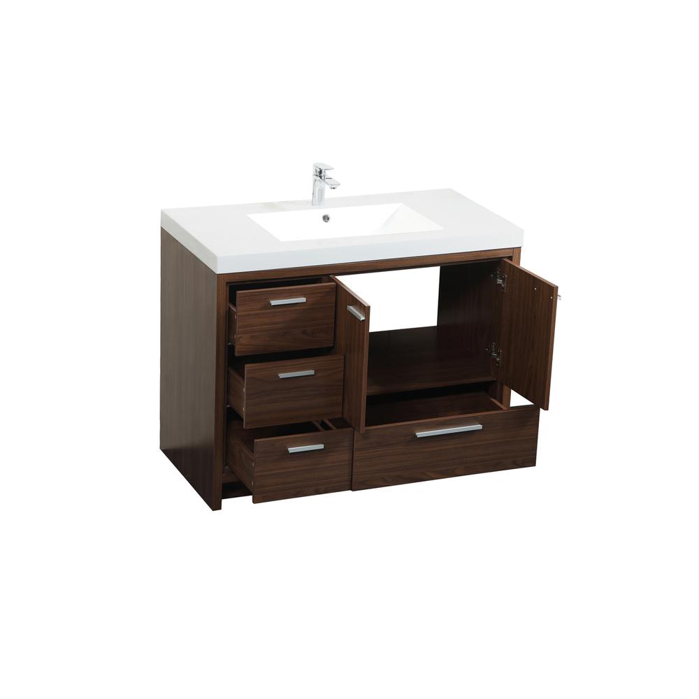 42 inch Single bathroom vanity in Walnut. Picture 9