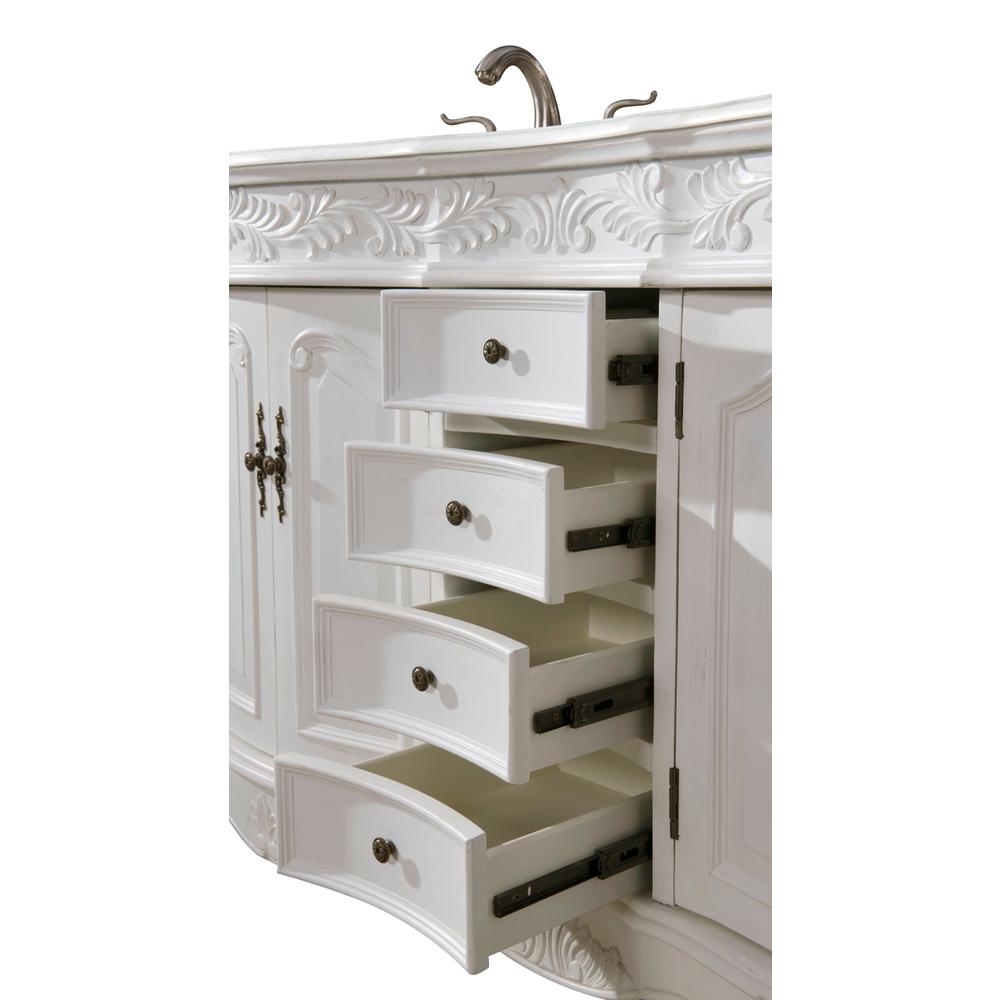 60 inch Double Bathroom vanity in Antique white. Picture 10