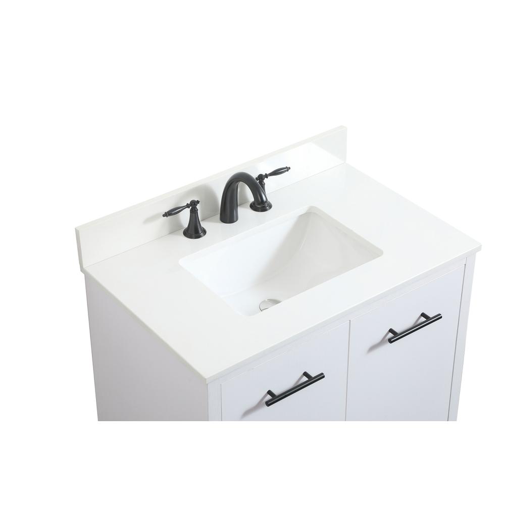 30 inch Single bathroom vanity in white with backsplash. Picture 13