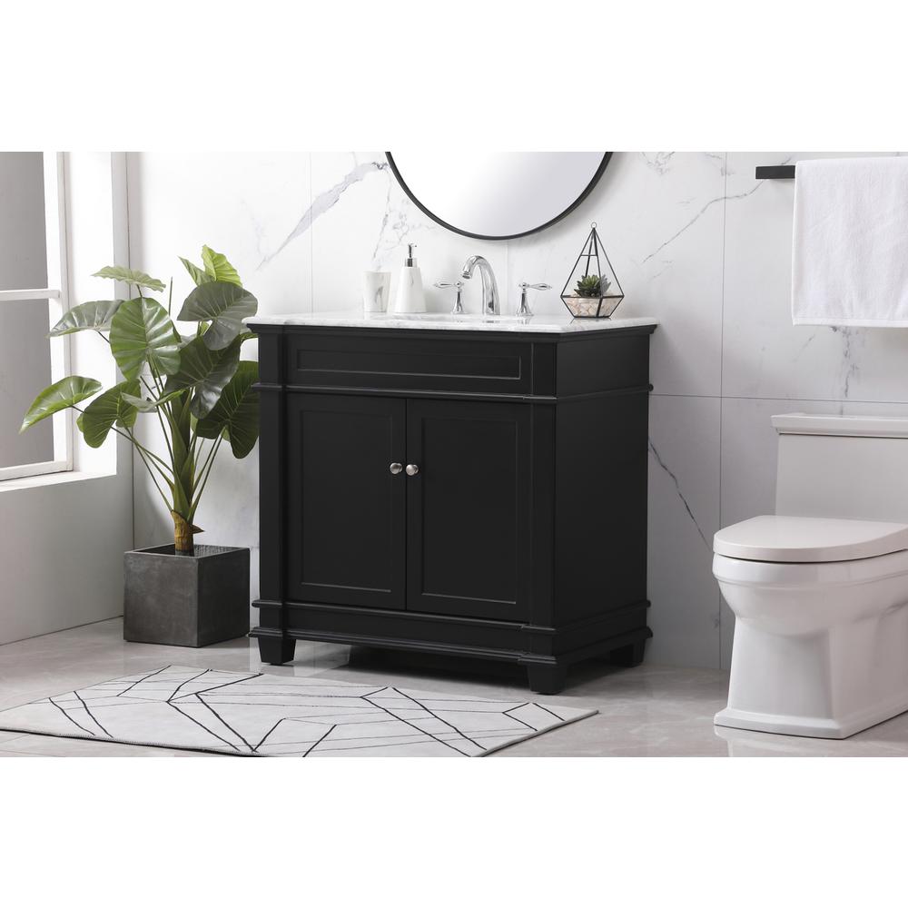 36 inch Single bathroom vanity set in black. Picture 2