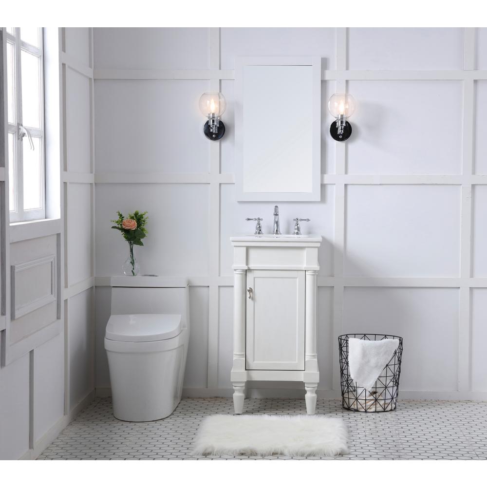 18 inch Single Bathroom vanity in antique white. Picture 6