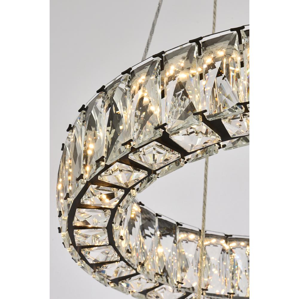 Monroe 18 inch LED two ring pendant in black. Picture 4