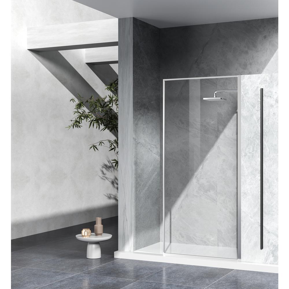 Fixed framed shower door 35 x 76 Polished Chrome. Picture 8