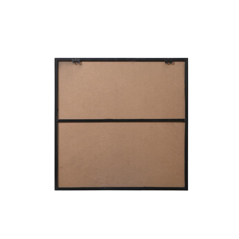 Metal Frame Square Mirror 30 inch in Black. Picture 8