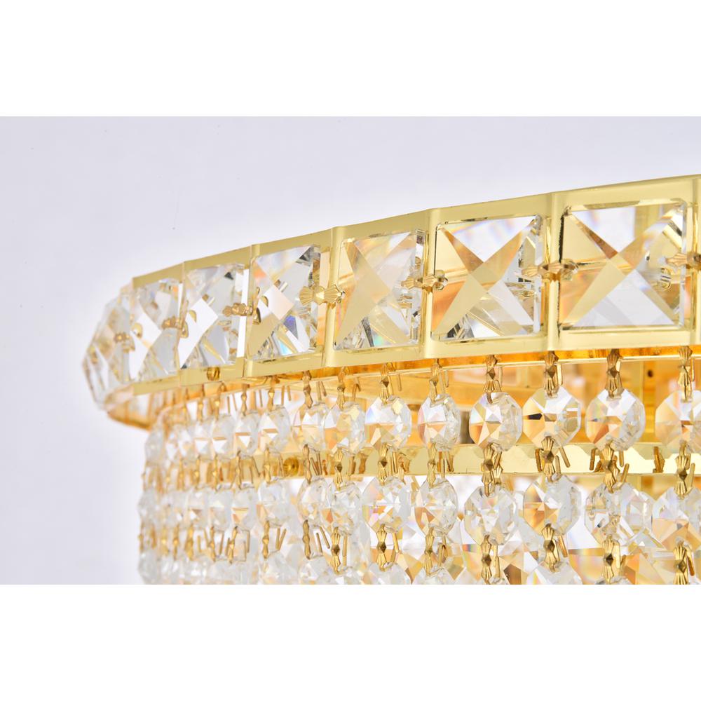 Tranquil 12 light Gold Flush Mount Clear Royal Cut Crystal. Picture 4
