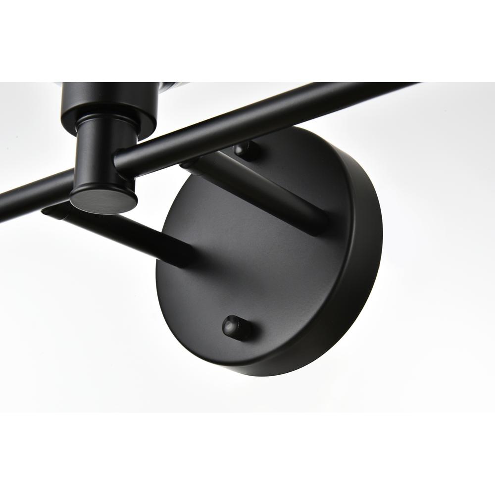 Cordelia 5 light Black and frosted white Bath Sconce. Picture 5