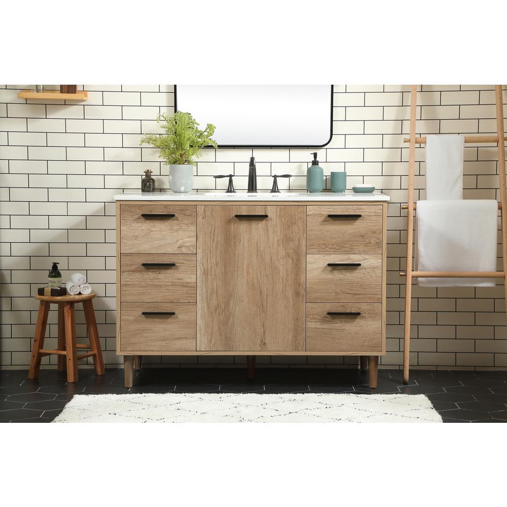48 inch Single bathroom vanity in natural oak. Picture 14