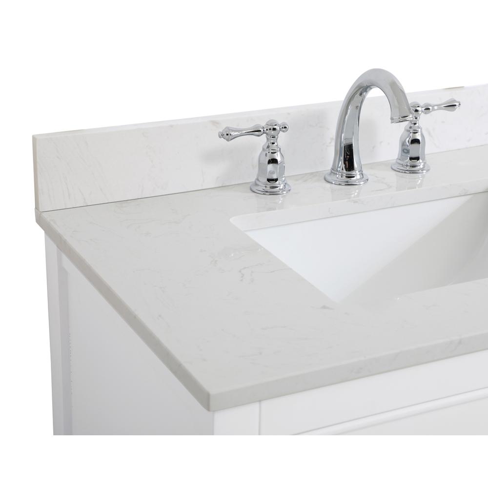 30 inch Single Bathroom Vanity in White with Backsplash. Picture 11
