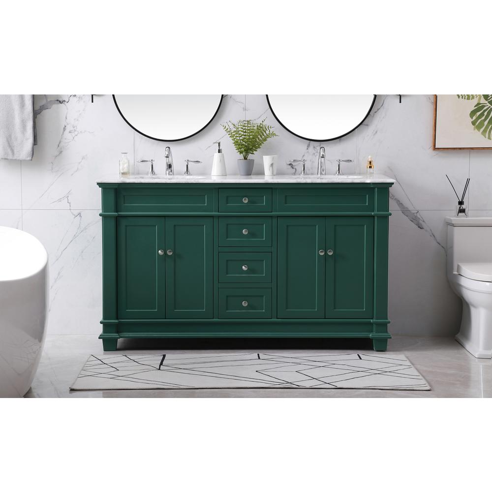 60 inch double bathroom vanity set in black. Picture 14