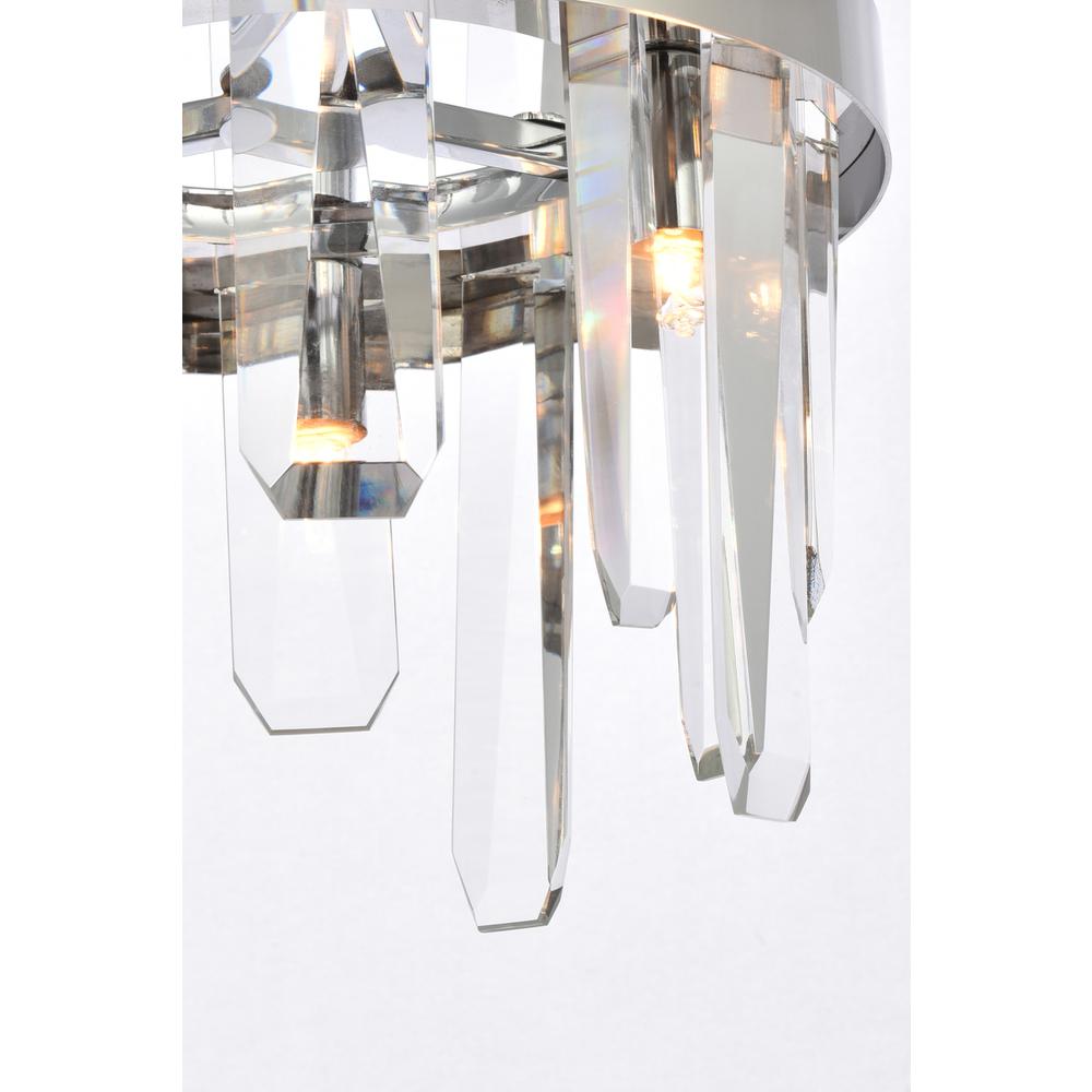 Serena 10 inch crystal round pendant in chrome. Picture 3
