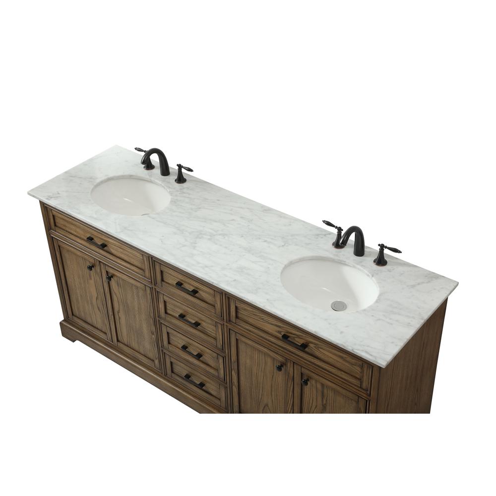 72 inch double bathroom vanity in driftwood. Picture 10