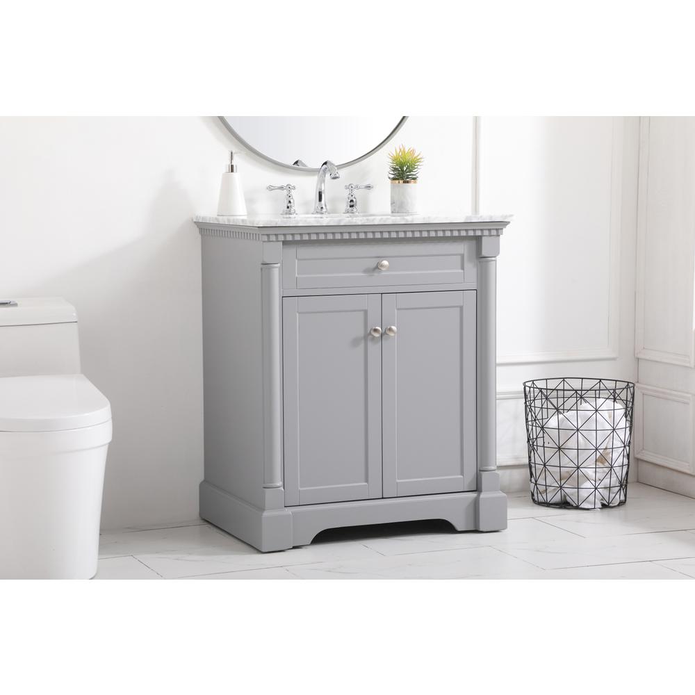 30 inch Single bathroom vanity in  Grey. Picture 2