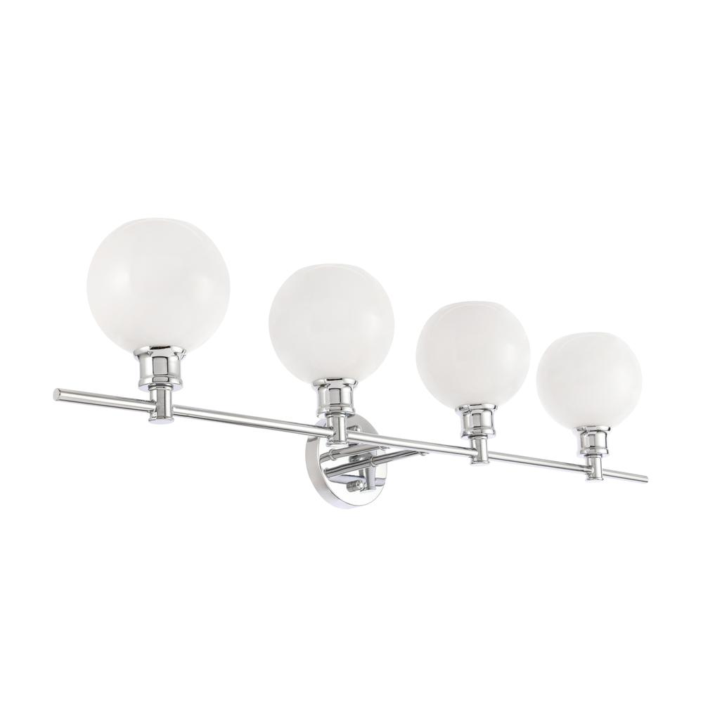 Collier 4 light Chrome and Frosted white glass Wall sconce. Picture 8