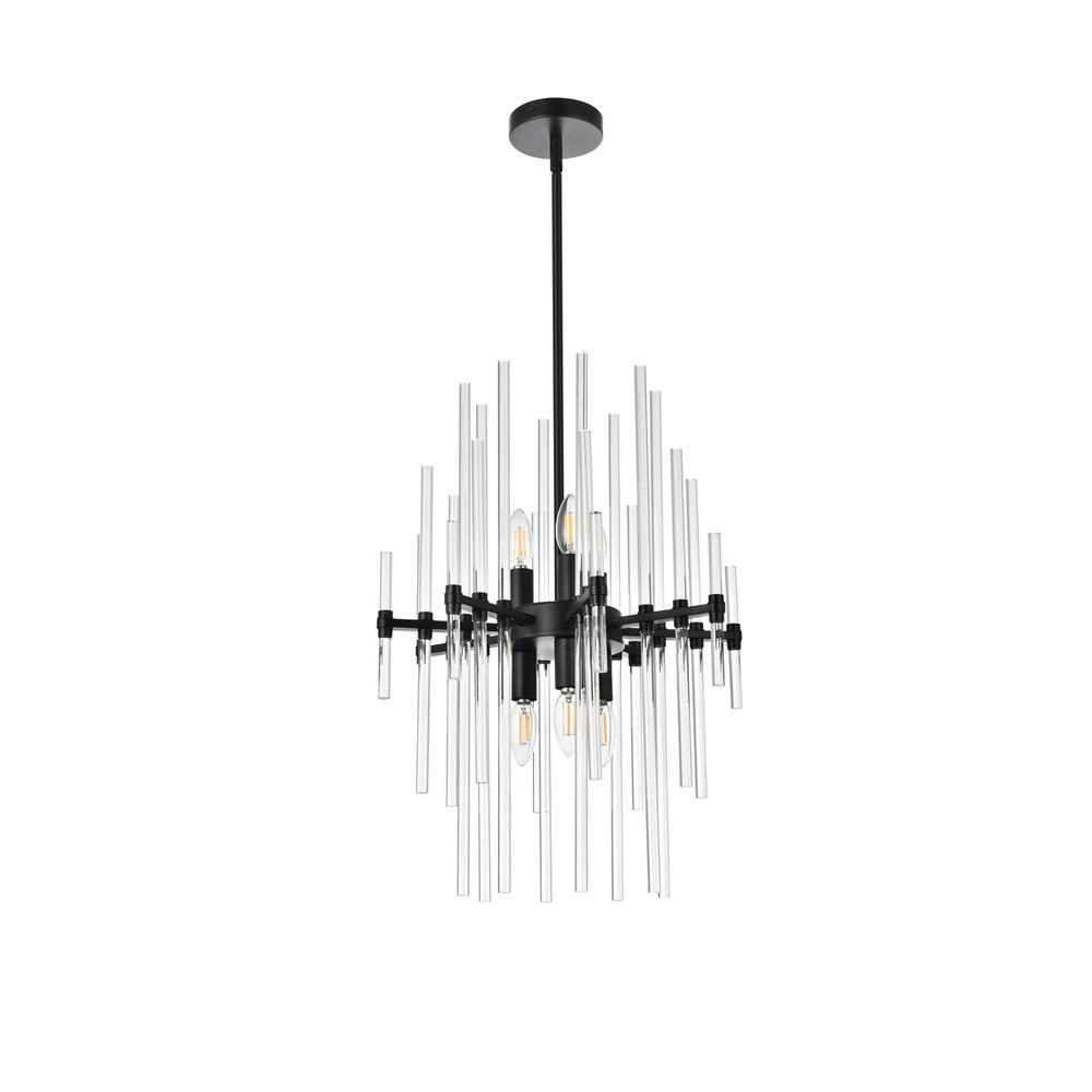 Sienna 17 inch crystal rod pendant in black. Picture 6
