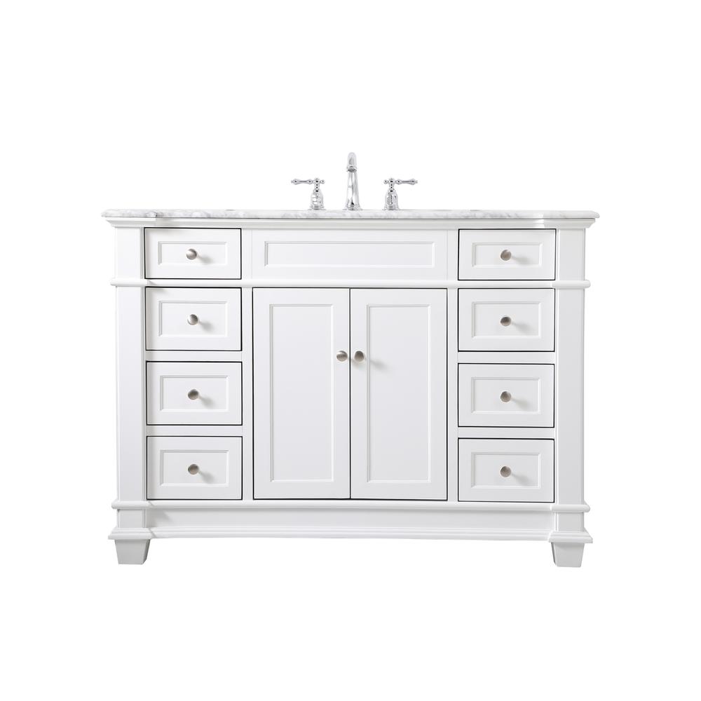 48 inch Single Bathroom Vanity set in White. Picture 1
