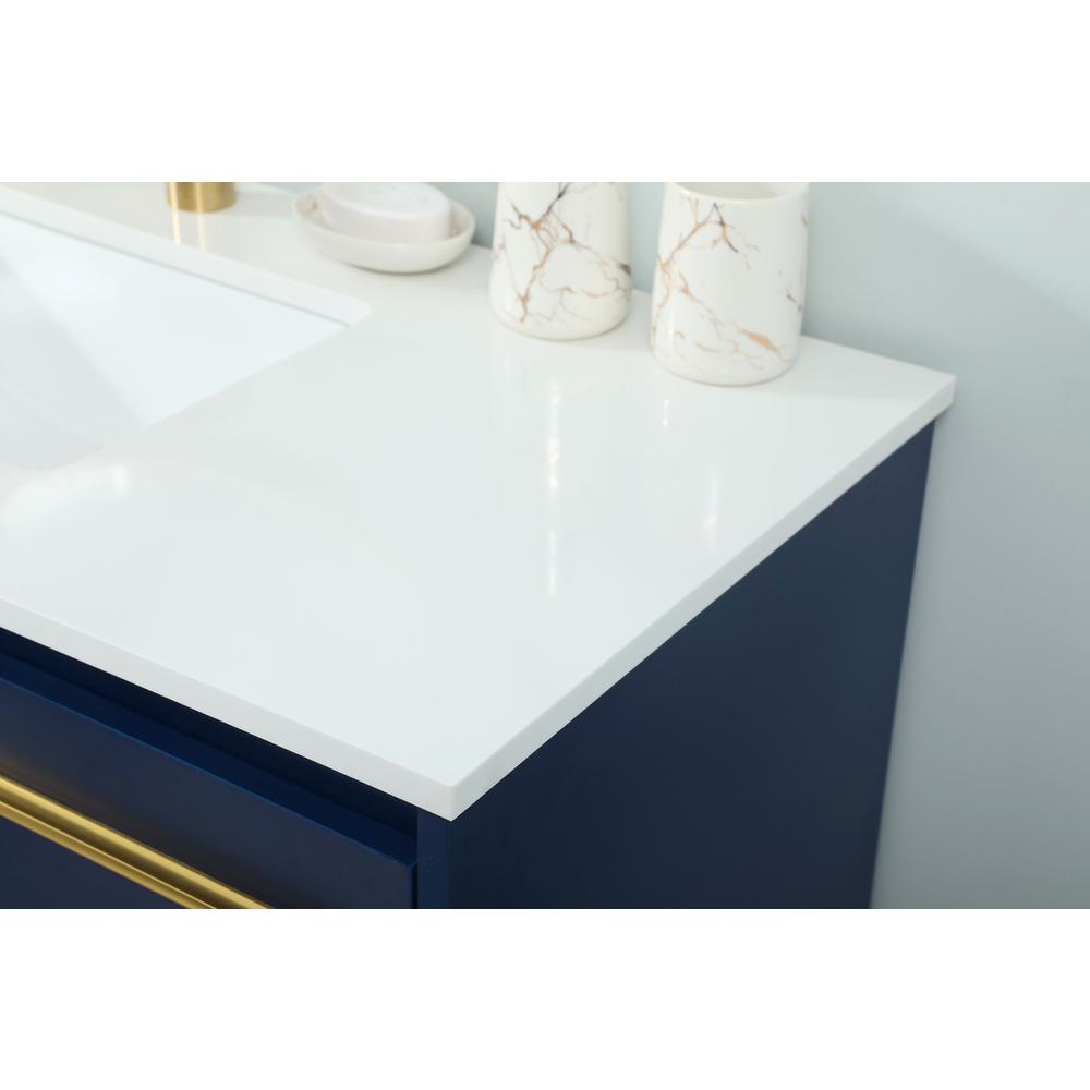 40 inch Single bathroom vanity in blue. Picture 5