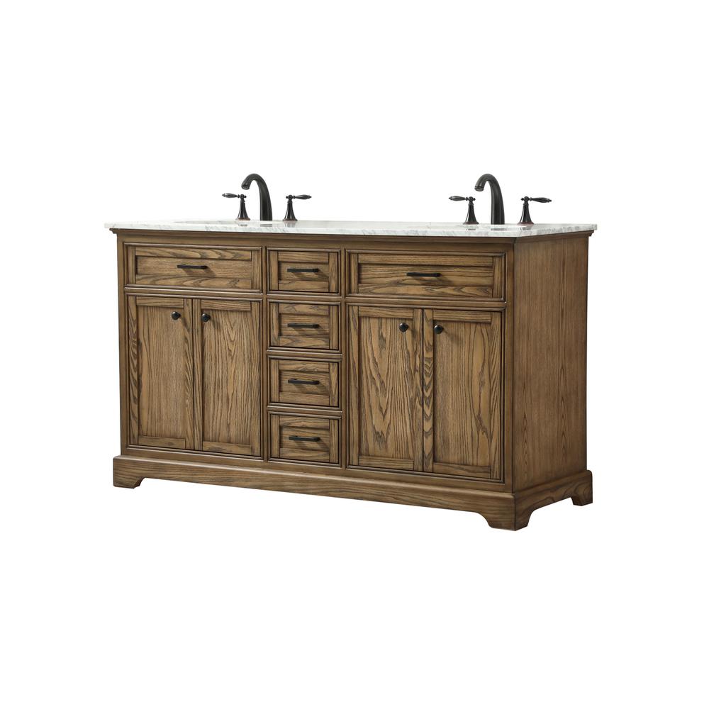 60 inch double bathroom vanity in driftwood. Picture 7