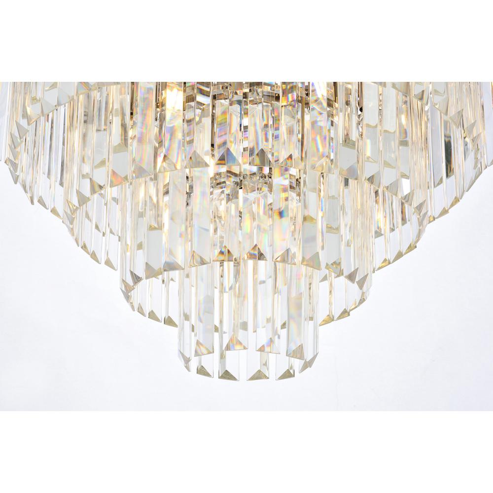 Sydney 17 light polished nickel Flush Mount Clear Royal Cut Crystal. Picture 3