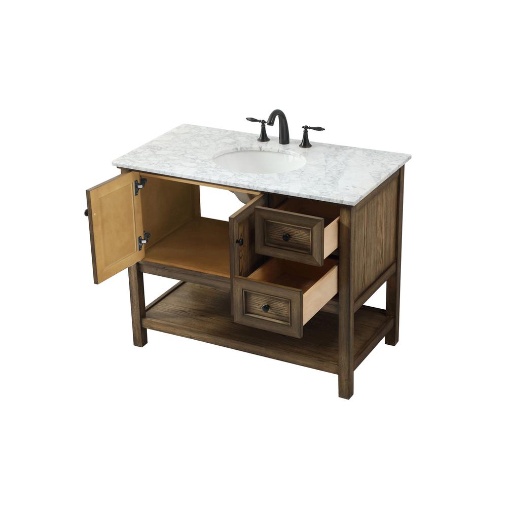 42 inch Single bathroom vanity in driftwood. Picture 8
