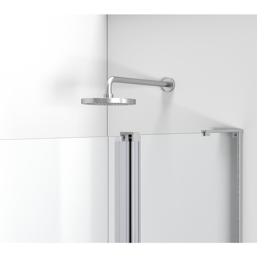 Frameless tub door 60 x 60 Brushed Nickel. Picture 7