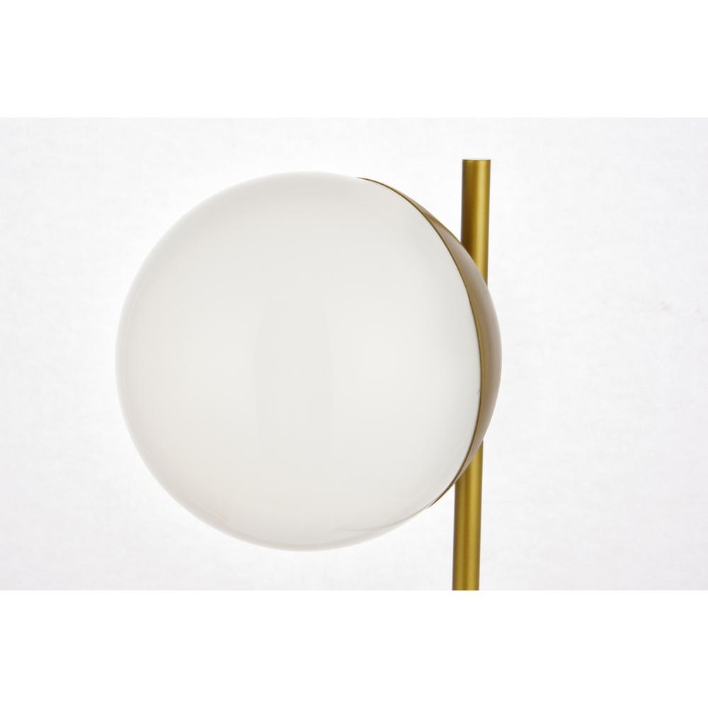 Eclipse 1 Light Brass Table Lamp With Frosted White Glass. Picture 3