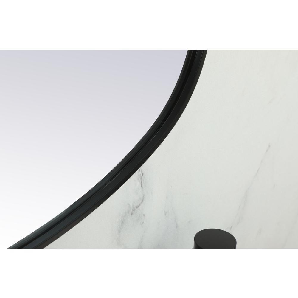 Metal Frame Oval Mirror 24x48 Inch in Black. Picture 6