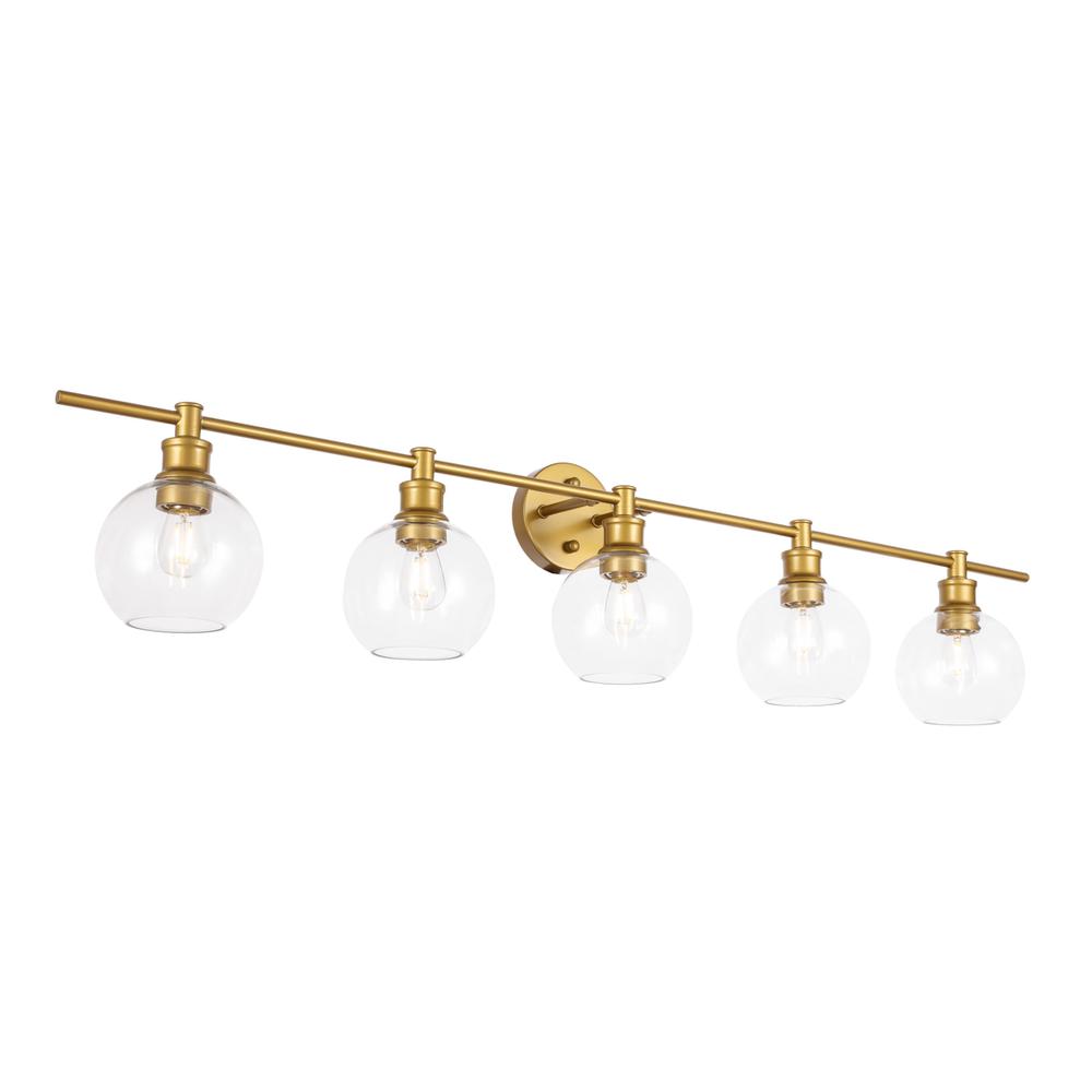 Collier 5 light Brass and Clear glass Wall sconce. Picture 12