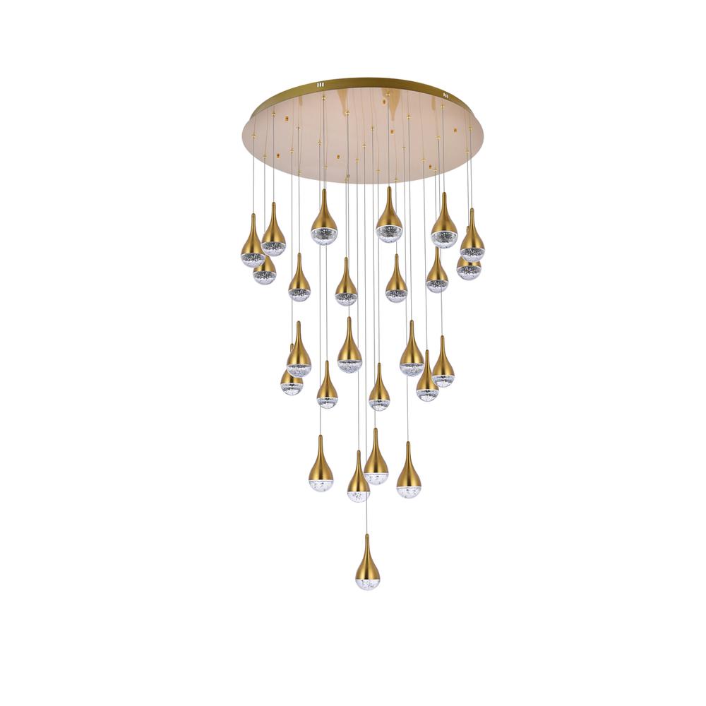 Amherst 42 inch LED chandelier in satin gold. Picture 6