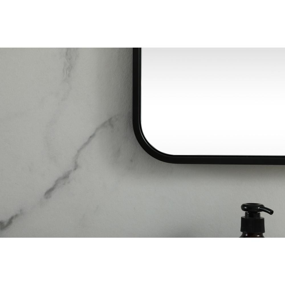 Soft corner metal square mirror 30x30 inch in Black. Picture 5