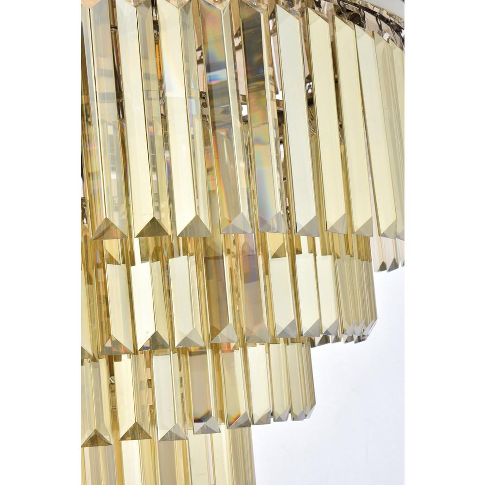 Sydney 17 light polished nickel Flush Mount Golden Teak. Picture 4