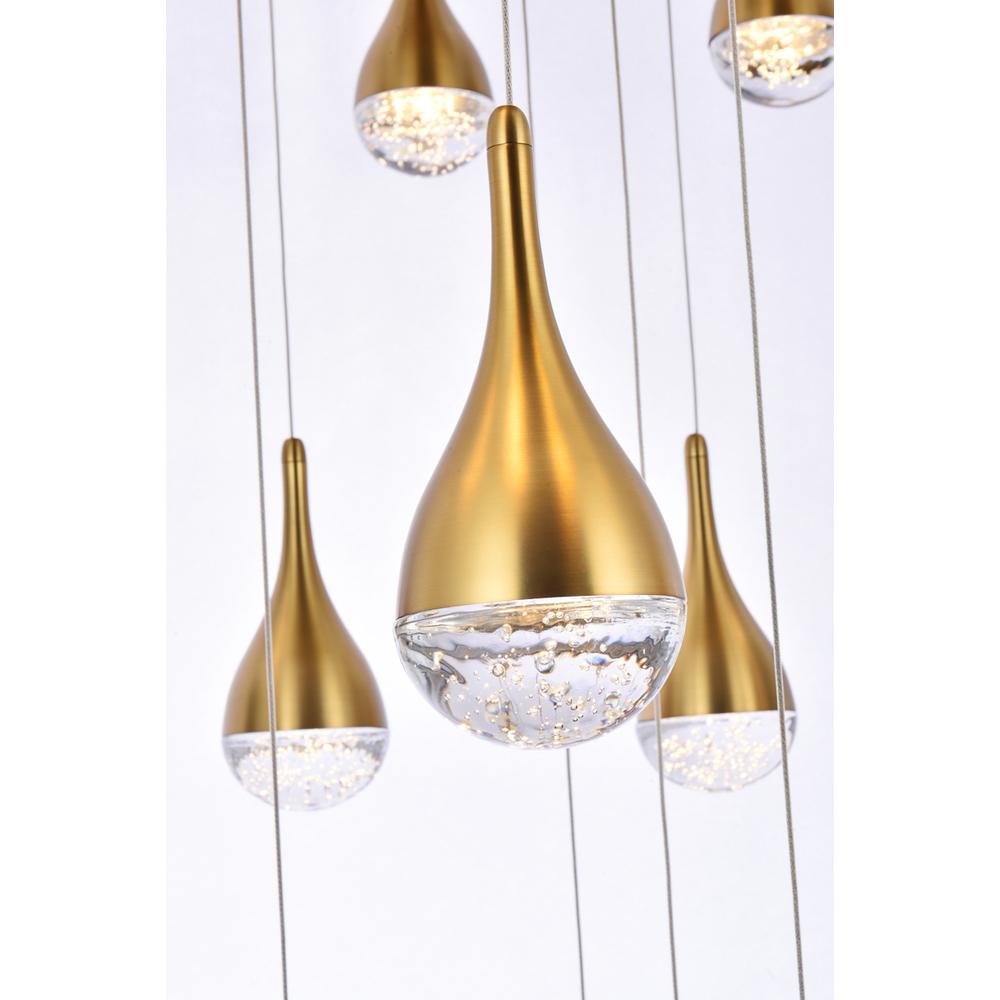 Amherst 42 inch LED chandelier in satin gold. Picture 3