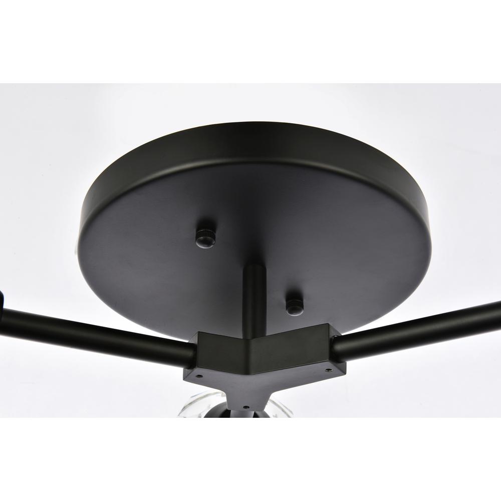 Zayne 3 Light Flush Mount in Black. Picture 3