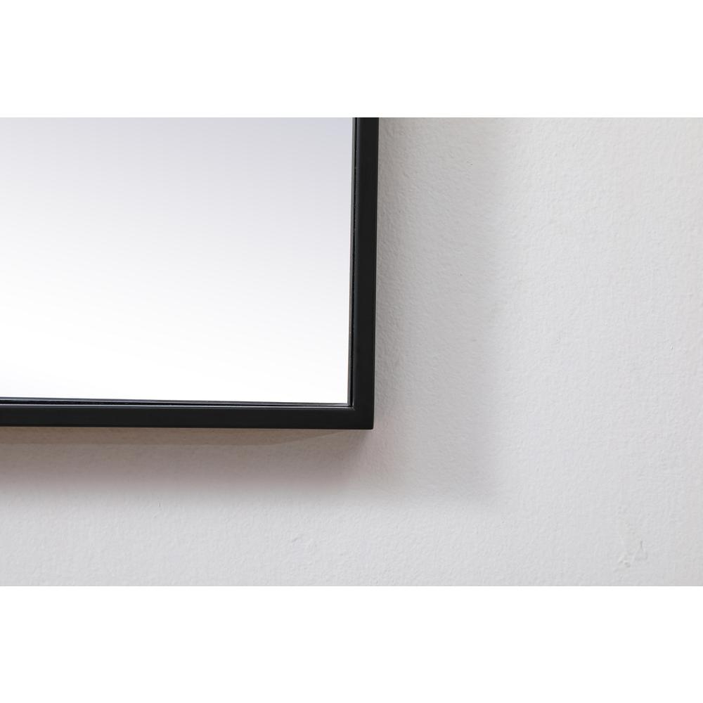 Metal Frame Square Mirror 42 inch in Black. Picture 5