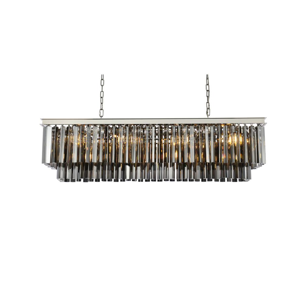 Sydney 12 light polished nickel Chandelier Silver Shade (Grey) Royal Cut Crystal. Picture 2