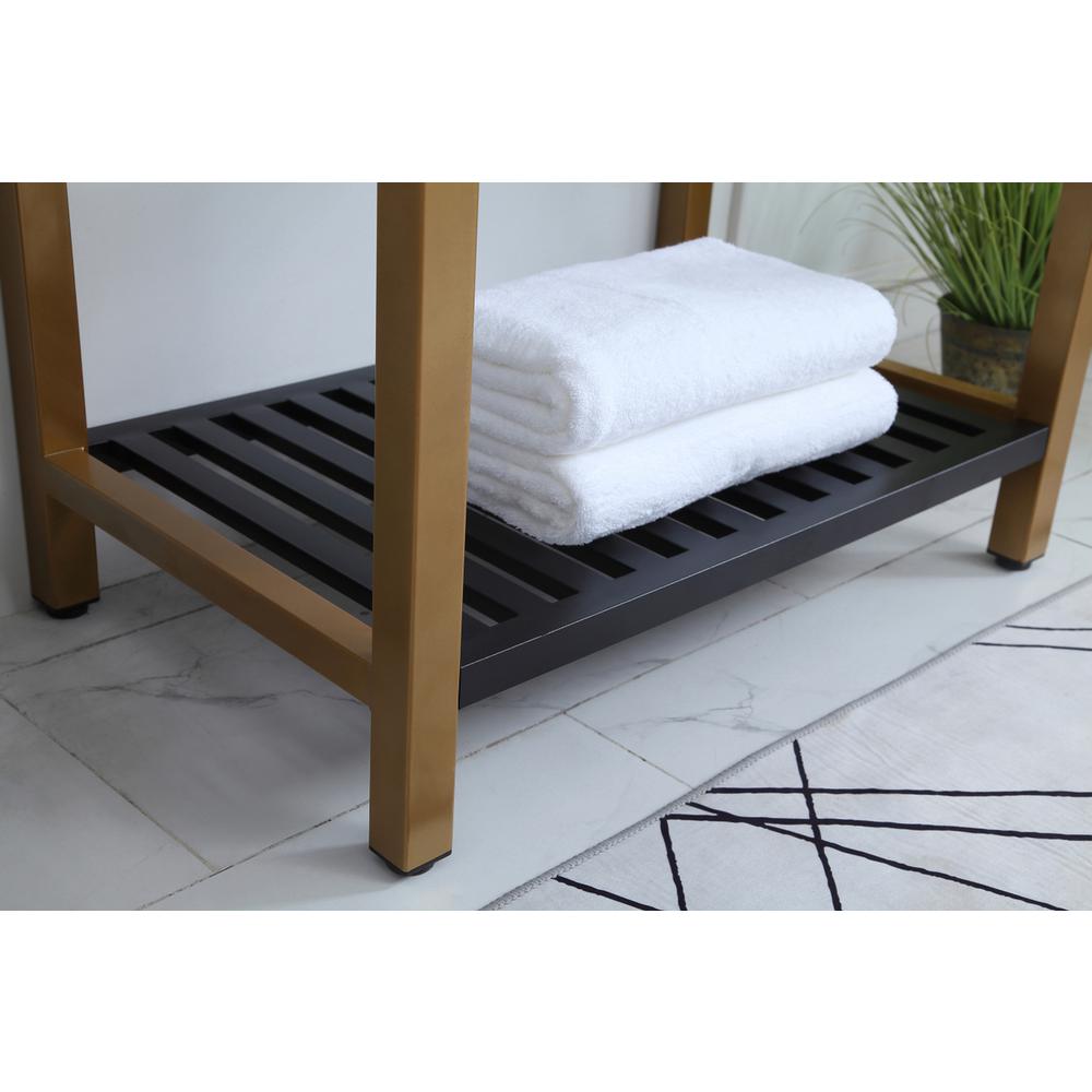 30 inch Single Bathroom Metal Vanity in Golden Black. Picture 4