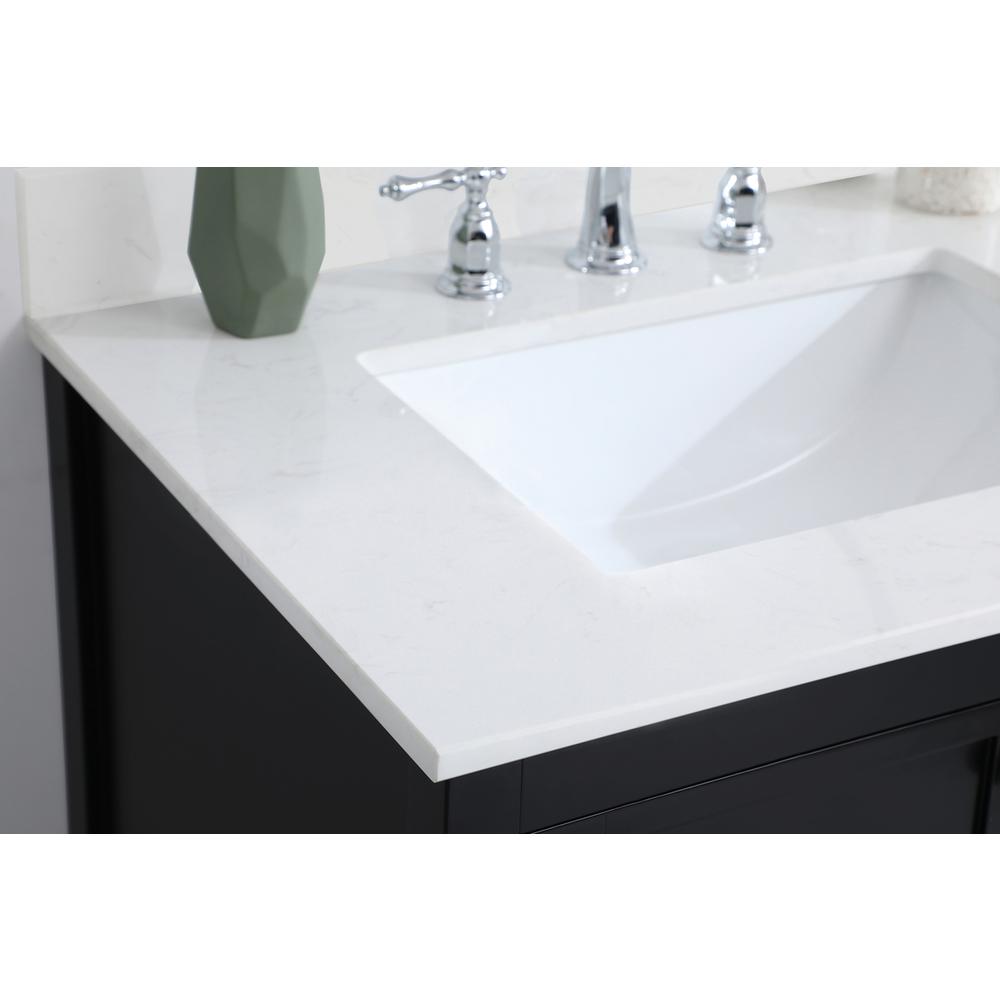 30 inch Single Bathroom Vanity in Black with Backsplash. Picture 5