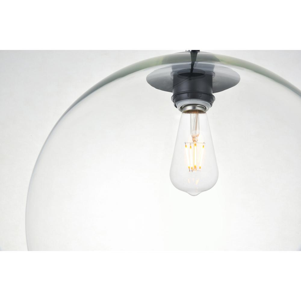 Baxter 1 Light Black Pendant With Clear Glass. Picture 4