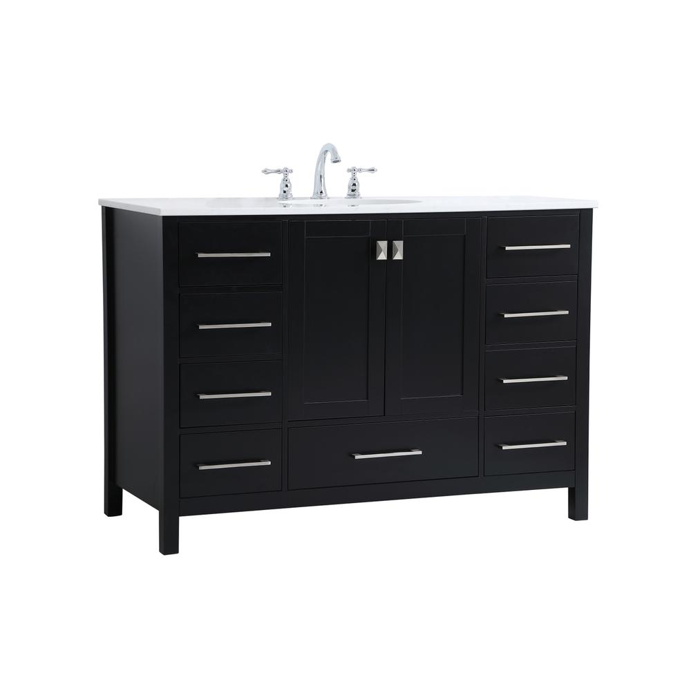 48 inch Single Bathroom Vanity in Black. Picture 6