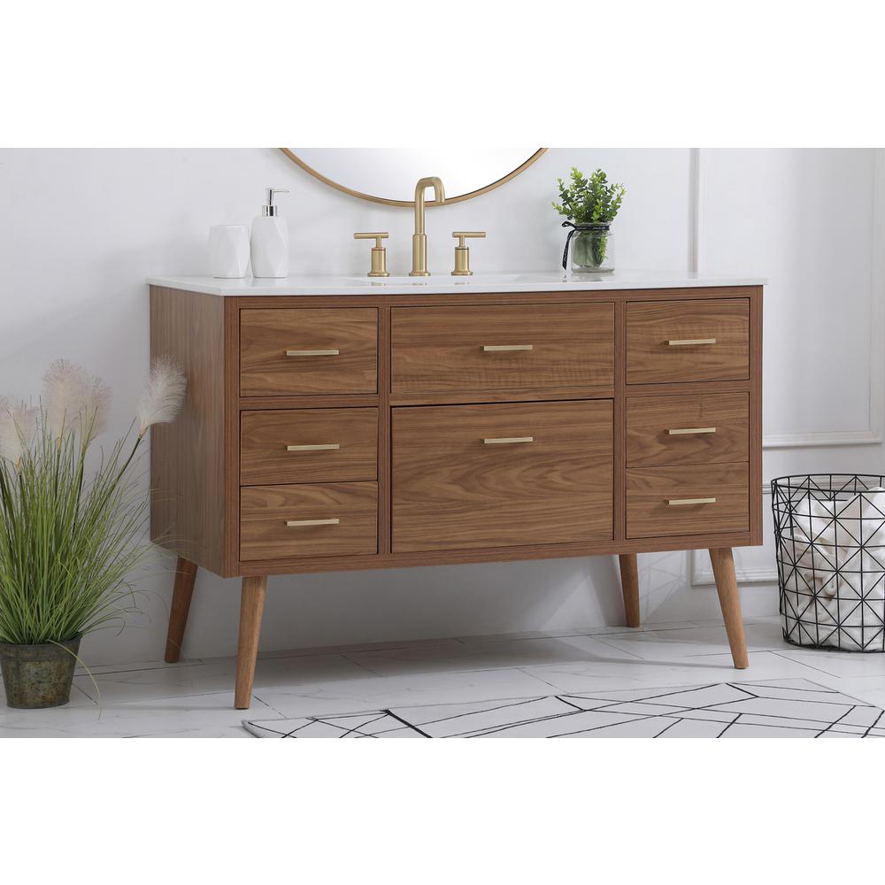 48 inch bathroom vanity in Walnut Brown. Picture 2