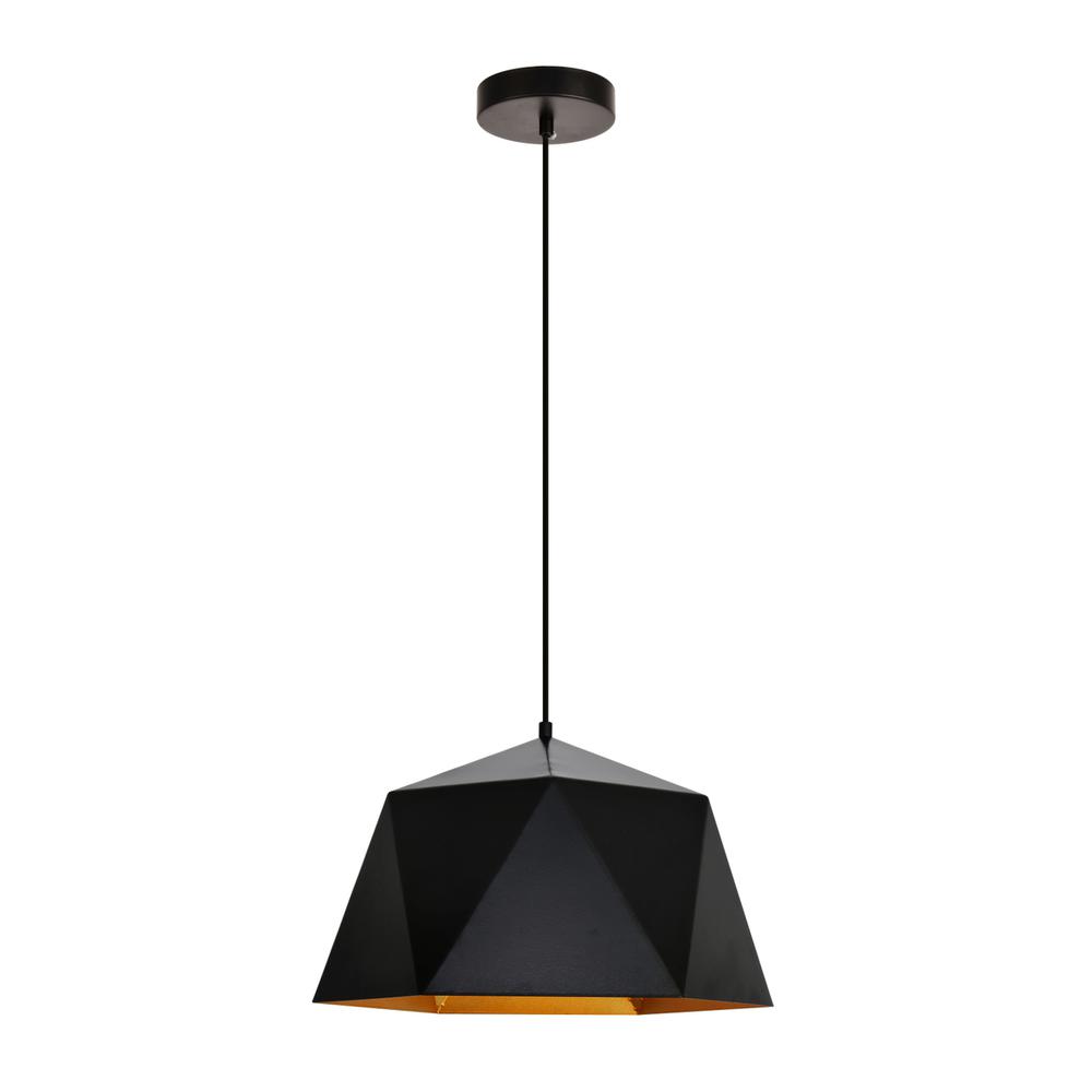 Arden Collection Pendant D15.0'' H9.6 Lt:1 Black and Gold Finish. Picture 1